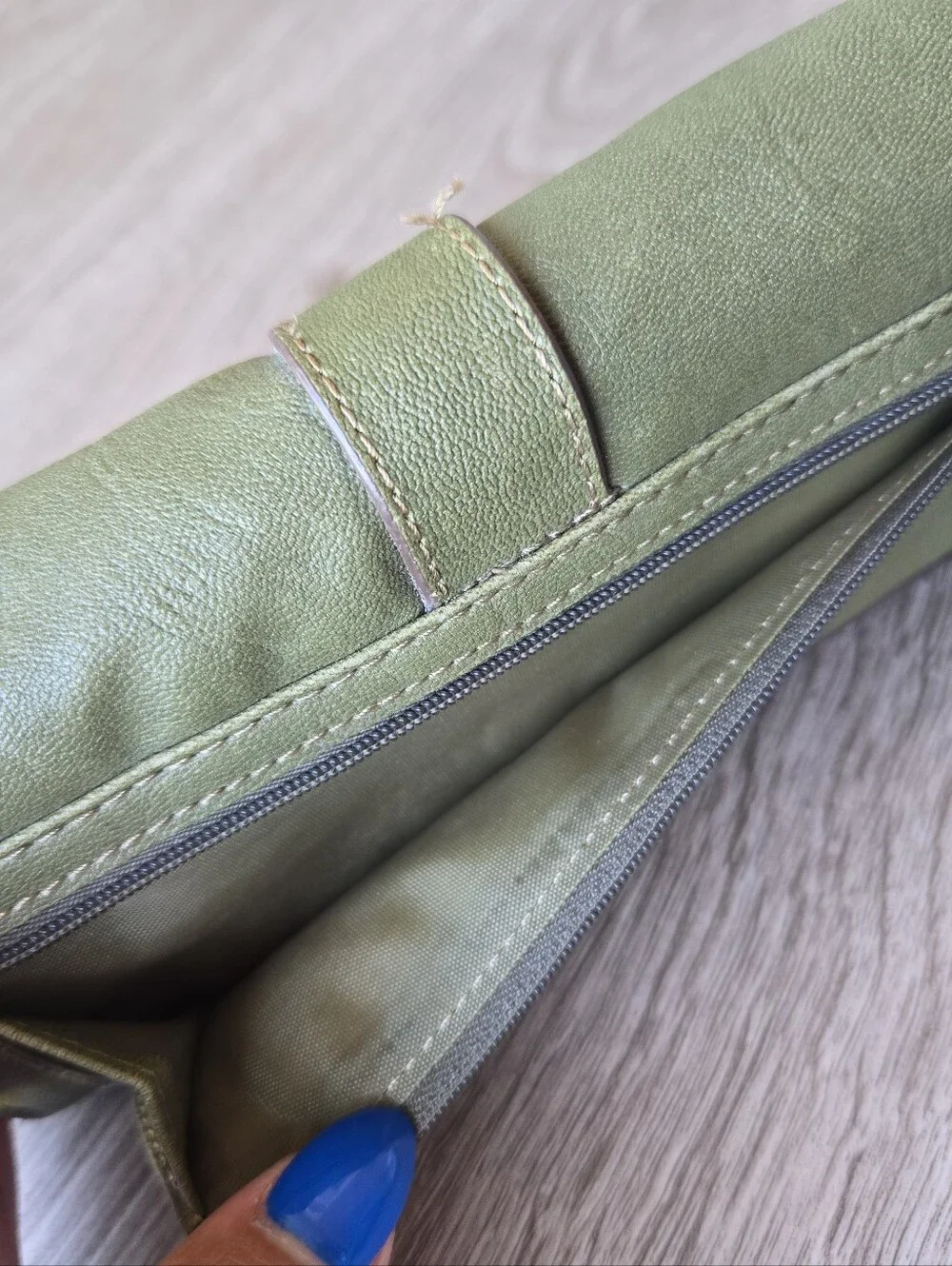 Relic Brand Olive Green Trifold Wallet Clutch Gold Hardware Vintage Y2K Boho